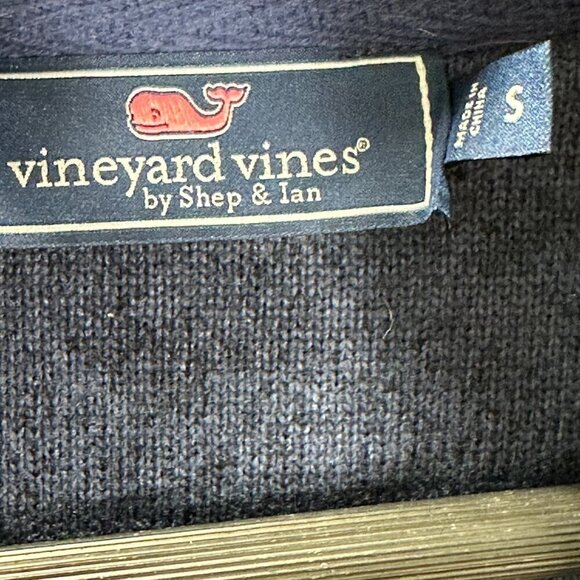 Vineyard Vines Shep Shirt Mens Small Blue 1/4 Zip Pullover Blue  Pink Logo - Picture 5 of 10